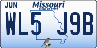 MO license plate WL5J9B