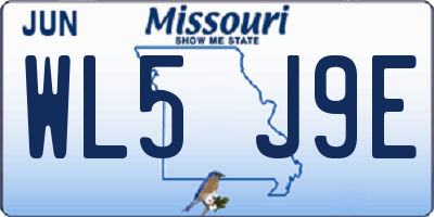 MO license plate WL5J9E