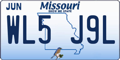 MO license plate WL5J9L