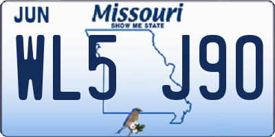 MO license plate WL5J9O