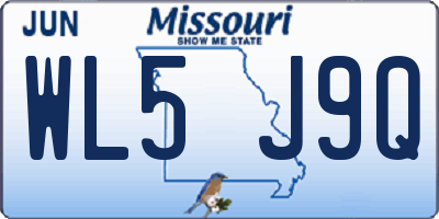 MO license plate WL5J9Q