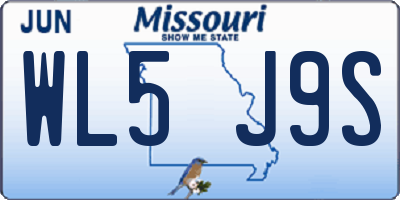 MO license plate WL5J9S