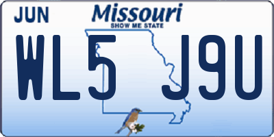 MO license plate WL5J9U