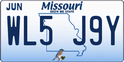 MO license plate WL5J9Y