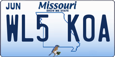 MO license plate WL5K0A