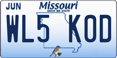 MO license plate WL5K0D