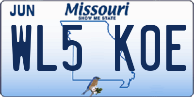 MO license plate WL5K0E