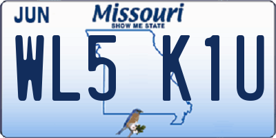 MO license plate WL5K1U