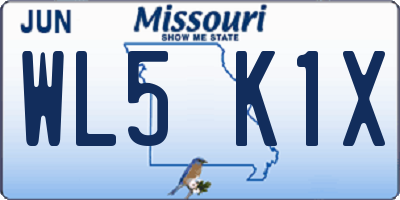 MO license plate WL5K1X