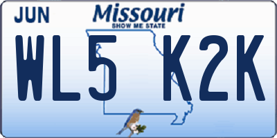 MO license plate WL5K2K
