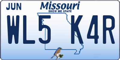 MO license plate WL5K4R