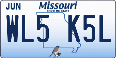 MO license plate WL5K5L