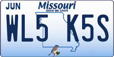 MO license plate WL5K5S