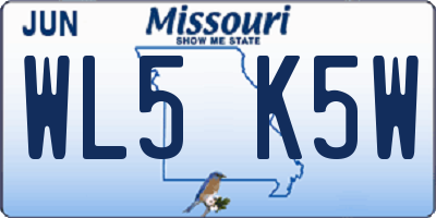 MO license plate WL5K5W