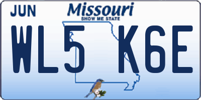 MO license plate WL5K6E