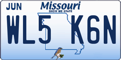 MO license plate WL5K6N
