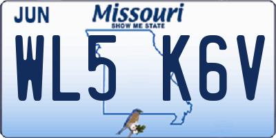 MO license plate WL5K6V