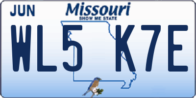 MO license plate WL5K7E