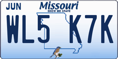 MO license plate WL5K7K