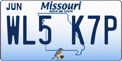 MO license plate WL5K7P