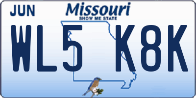 MO license plate WL5K8K