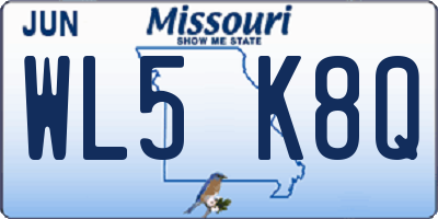 MO license plate WL5K8Q
