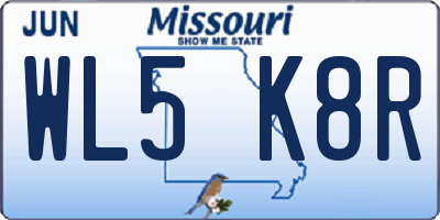 MO license plate WL5K8R