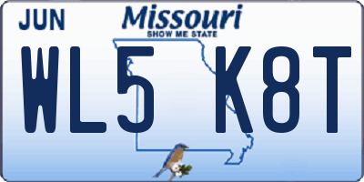 MO license plate WL5K8T
