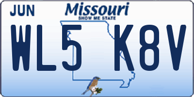 MO license plate WL5K8V