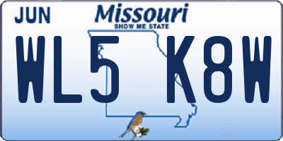 MO license plate WL5K8W