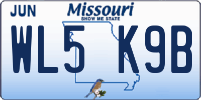 MO license plate WL5K9B