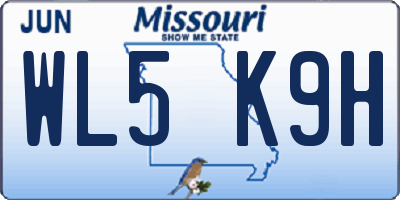 MO license plate WL5K9H