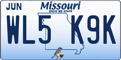 MO license plate WL5K9K