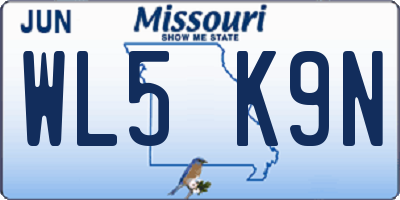 MO license plate WL5K9N