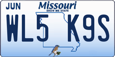 MO license plate WL5K9S
