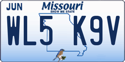 MO license plate WL5K9V