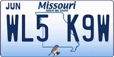MO license plate WL5K9W
