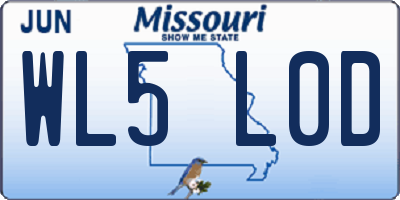 MO license plate WL5L0D