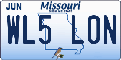 MO license plate WL5L0N