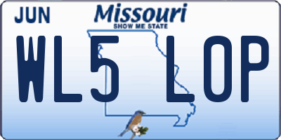 MO license plate WL5L0P