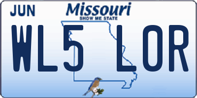 MO license plate WL5L0R