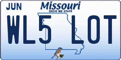 MO license plate WL5L0T