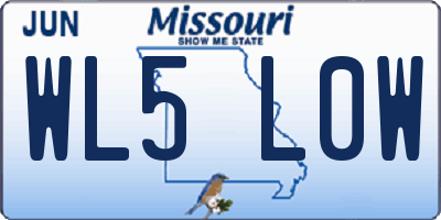MO license plate WL5L0W