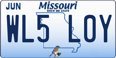 MO license plate WL5L0Y