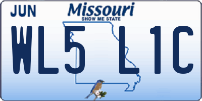 MO license plate WL5L1C