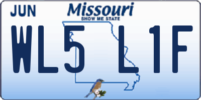 MO license plate WL5L1F