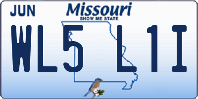 MO license plate WL5L1I