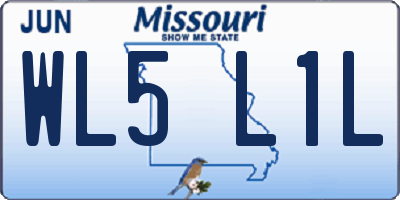 MO license plate WL5L1L