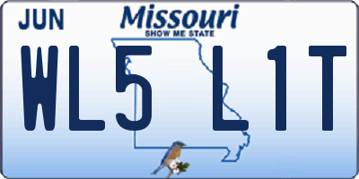 MO license plate WL5L1T