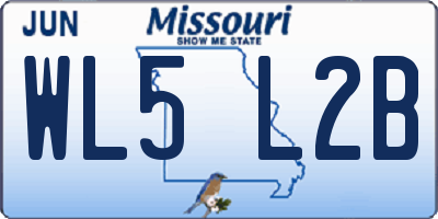 MO license plate WL5L2B